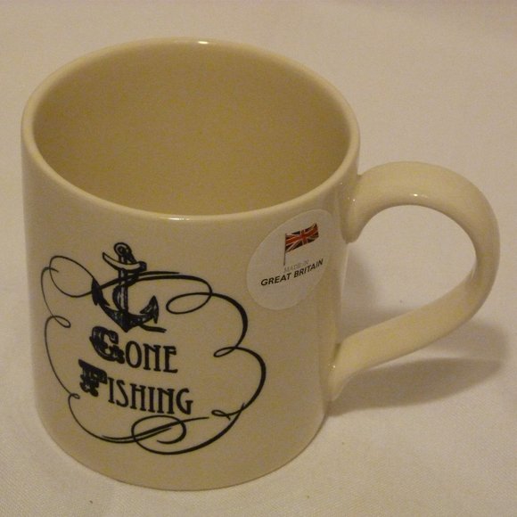 Royal Stafford Burslem UK "Gone Fishing" Mug Never Used Coffee Tea - Picture 1 of 6